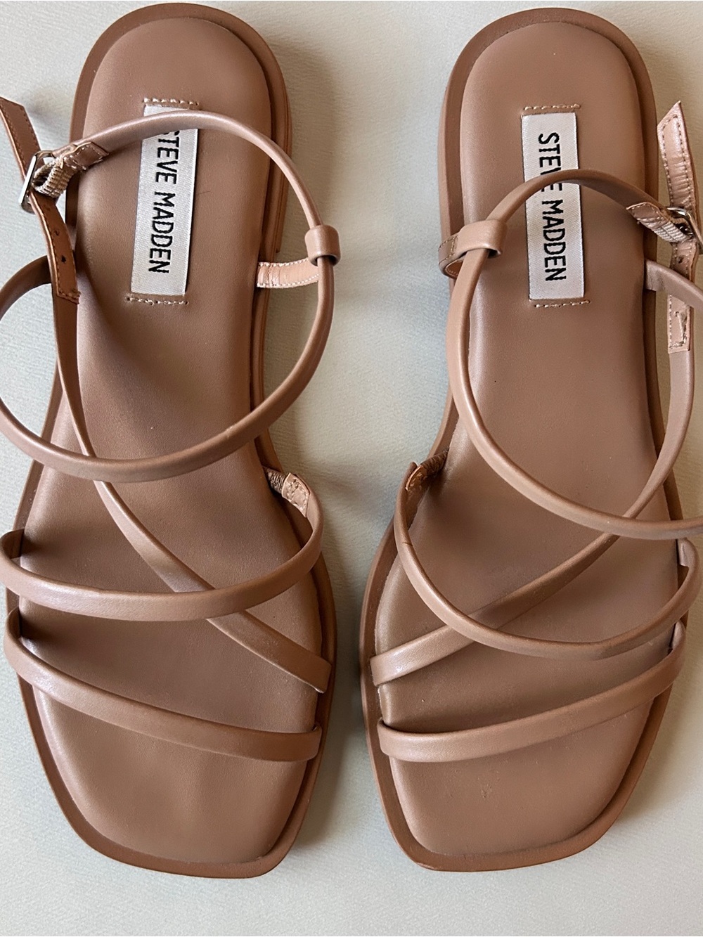 Steve Madden Nude/Tan Multi-Strap Flat Sandals